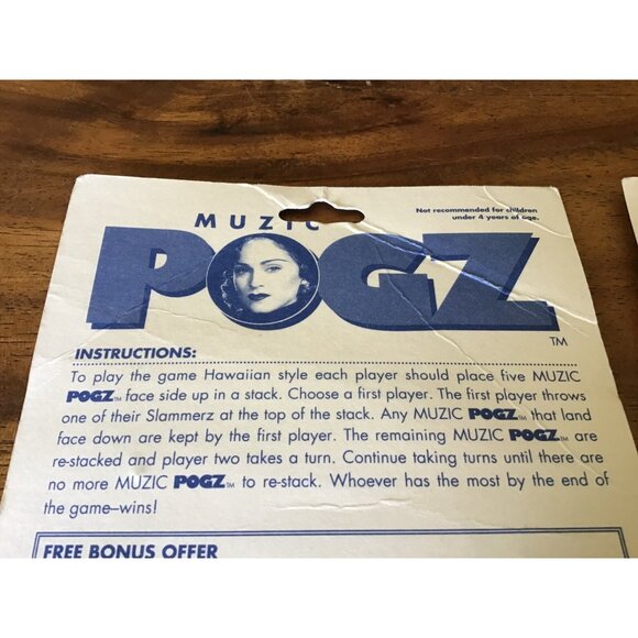 Vintage 1993 Set of 2 Madonna Pogz (Pogs) Series 1 SEALED - Picture 9 of 13